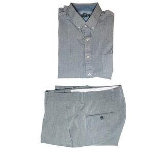 Lot Of Two Van Heusen Mens Long Sleeve Button Down Shirt XL-Dress Pants 36x30